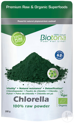 Biotona Chlorella 100% Raw Powder Bio 200g