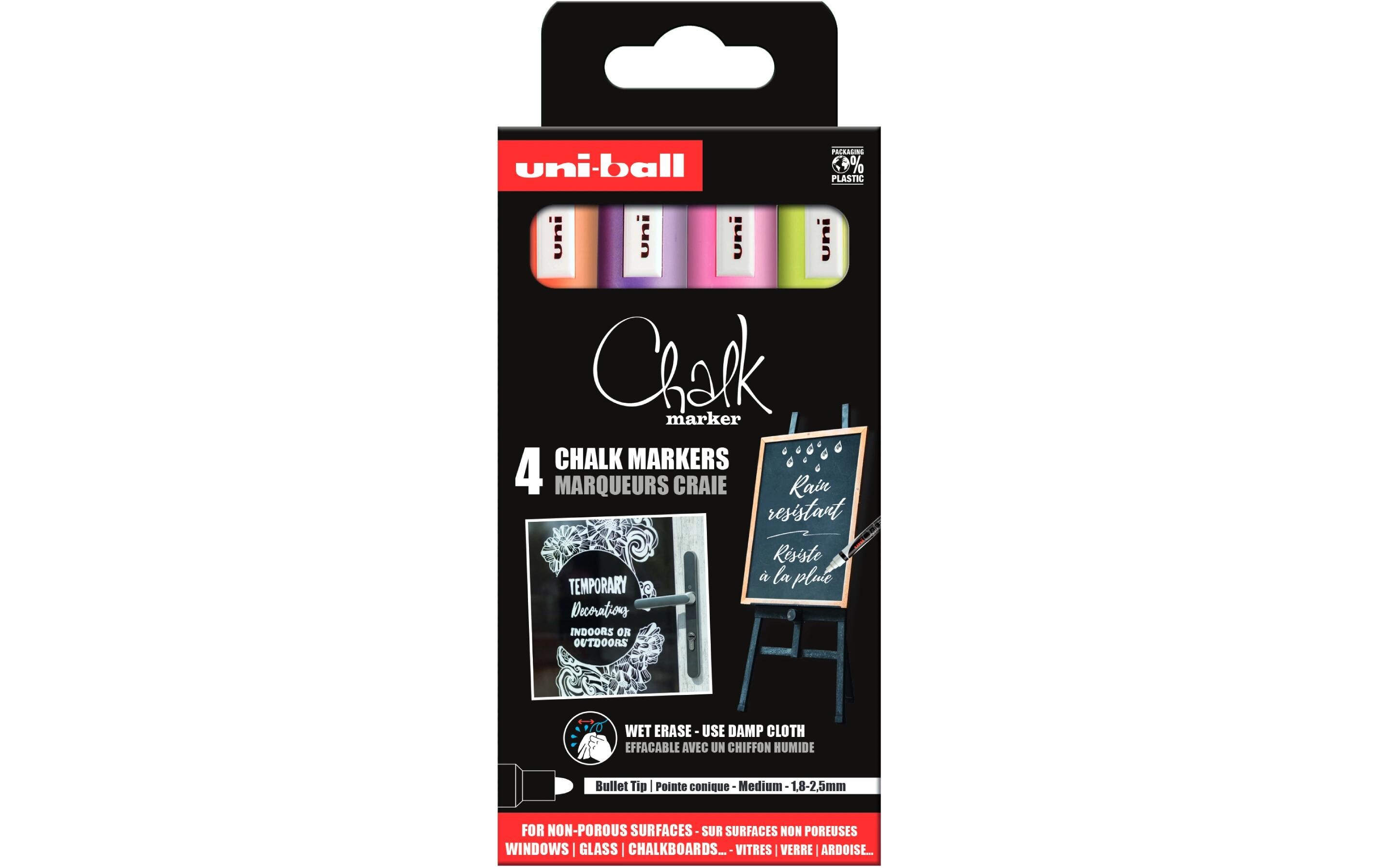Kreidemarker CHALK 1.8-2.5 mm, 4 StückKreidemarker mit Rundspitze