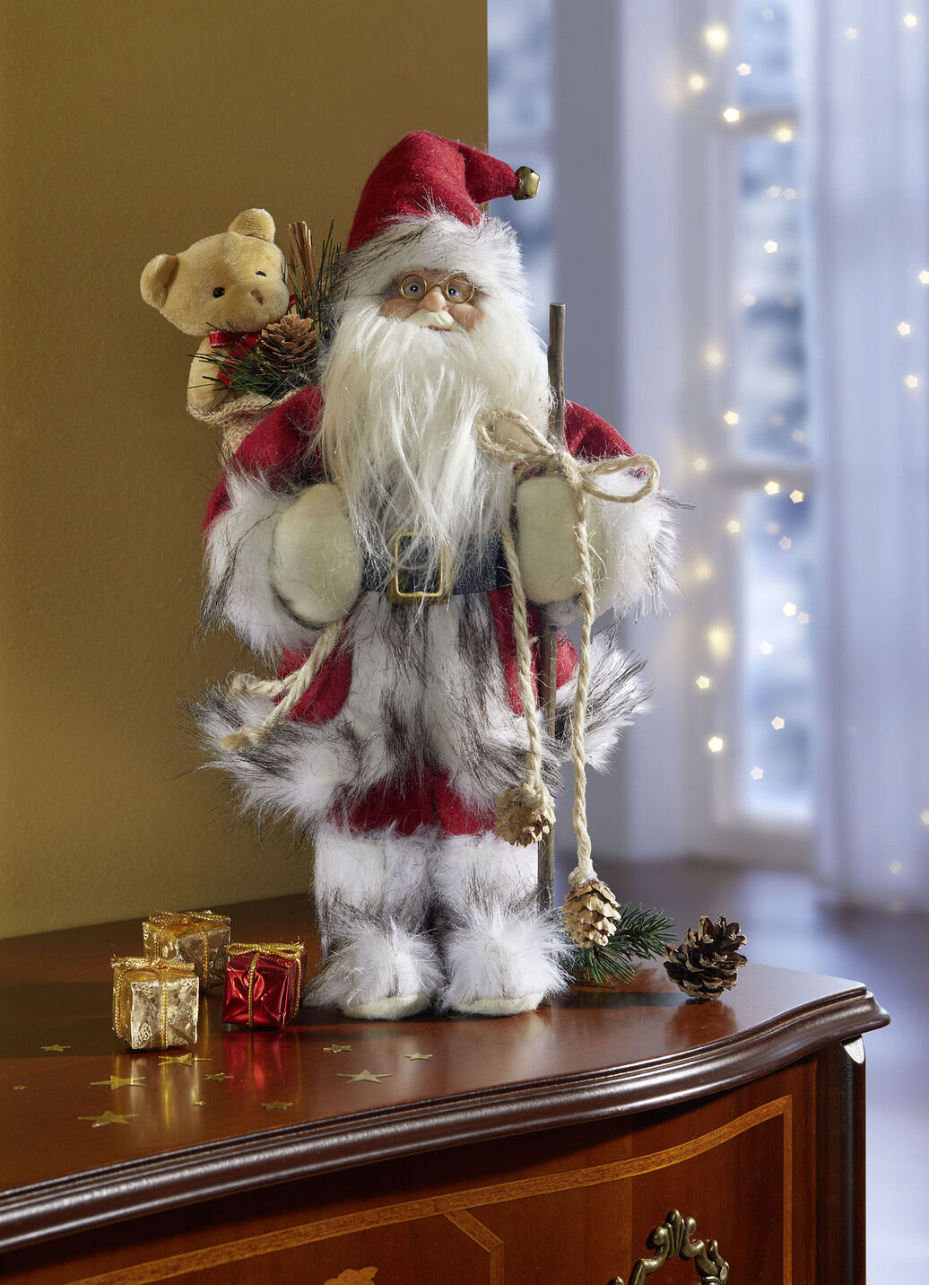 Weihnachtsmann mit Teddy