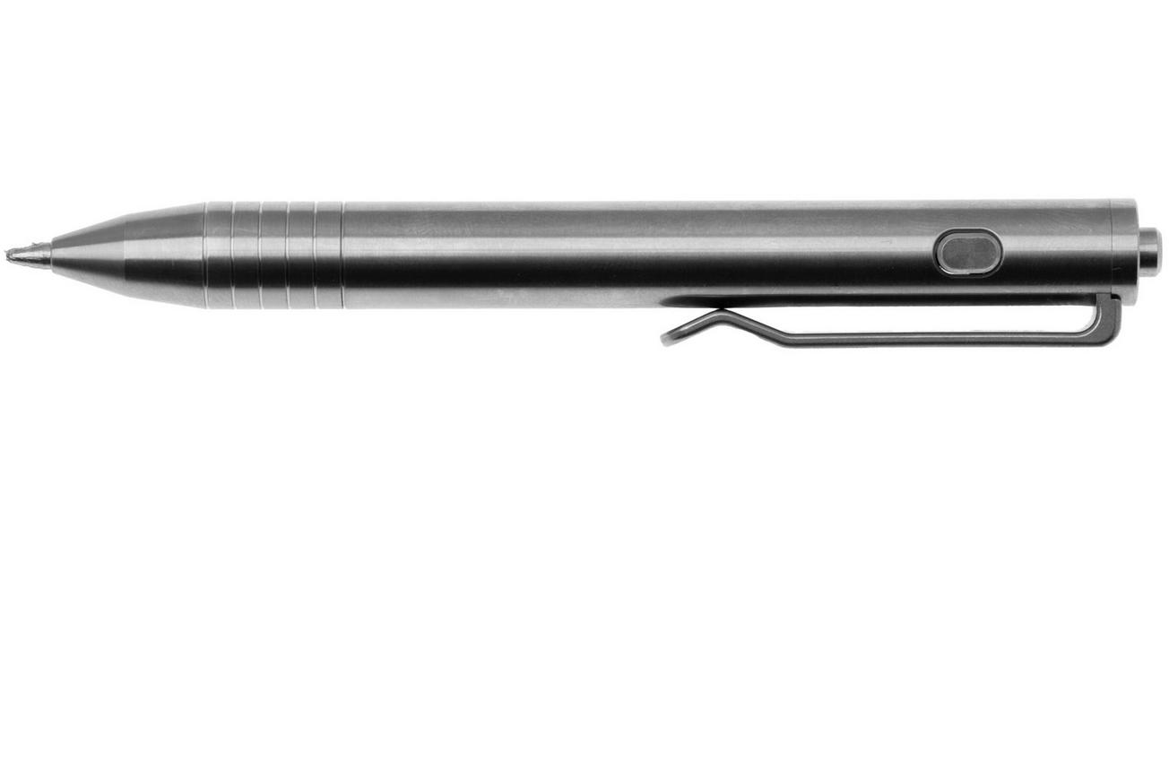 Big Idea Design Mini Dual Side Click Pen MDSC-RW Raw Titanium, everyday carry pen