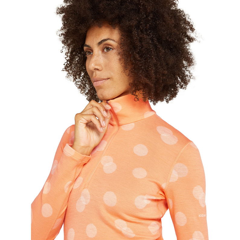Icebreaker Damen 260 Vertex Falling Flakes Half Zip Longsleeve