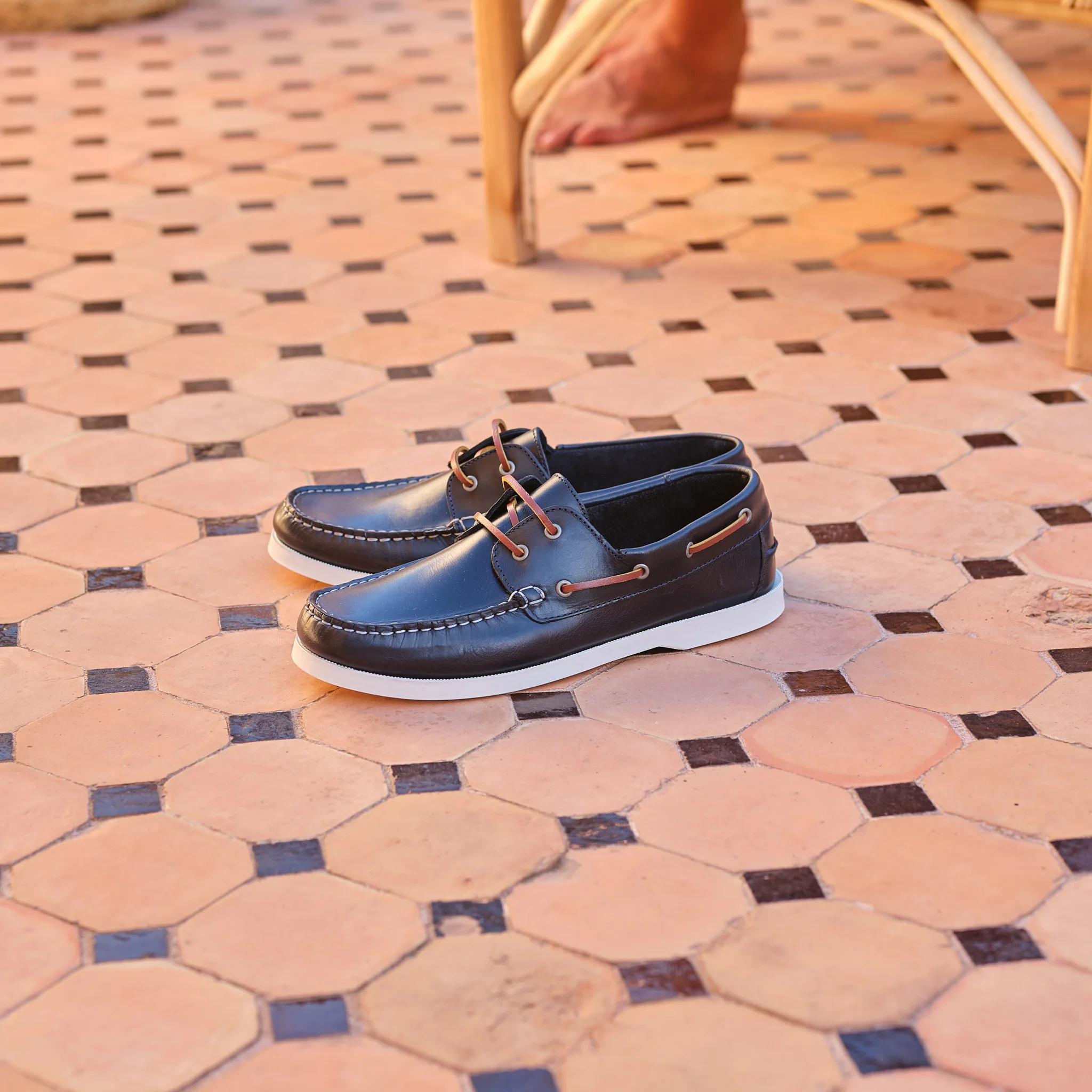 Bato-Chaussure bateau en cuir marine