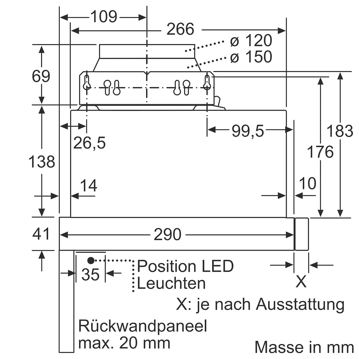 Bosch Flachschirmhaube DFM064A51C Silber