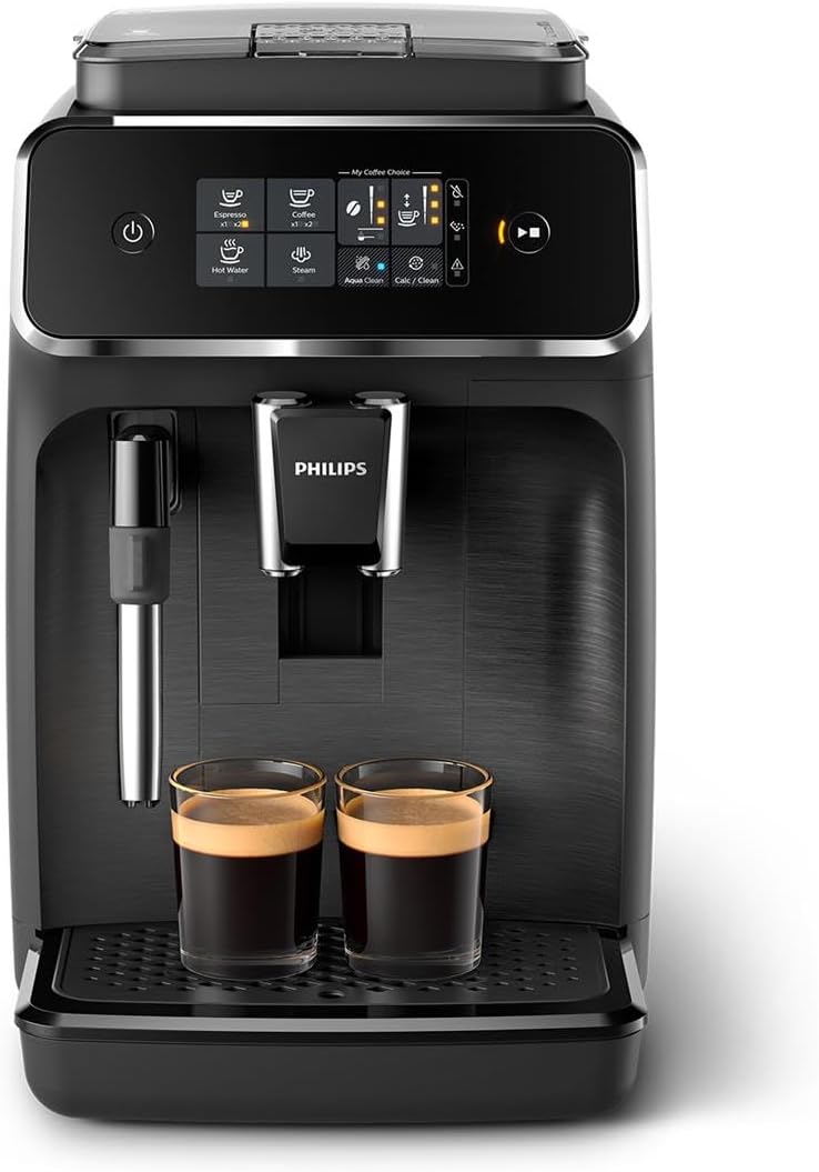 Philips Série 2200 Machine Expresso - Café à Grain - Mousseur à Lait Classique, cran Tactile Intuitif, Noir Mat (EP2220/10)