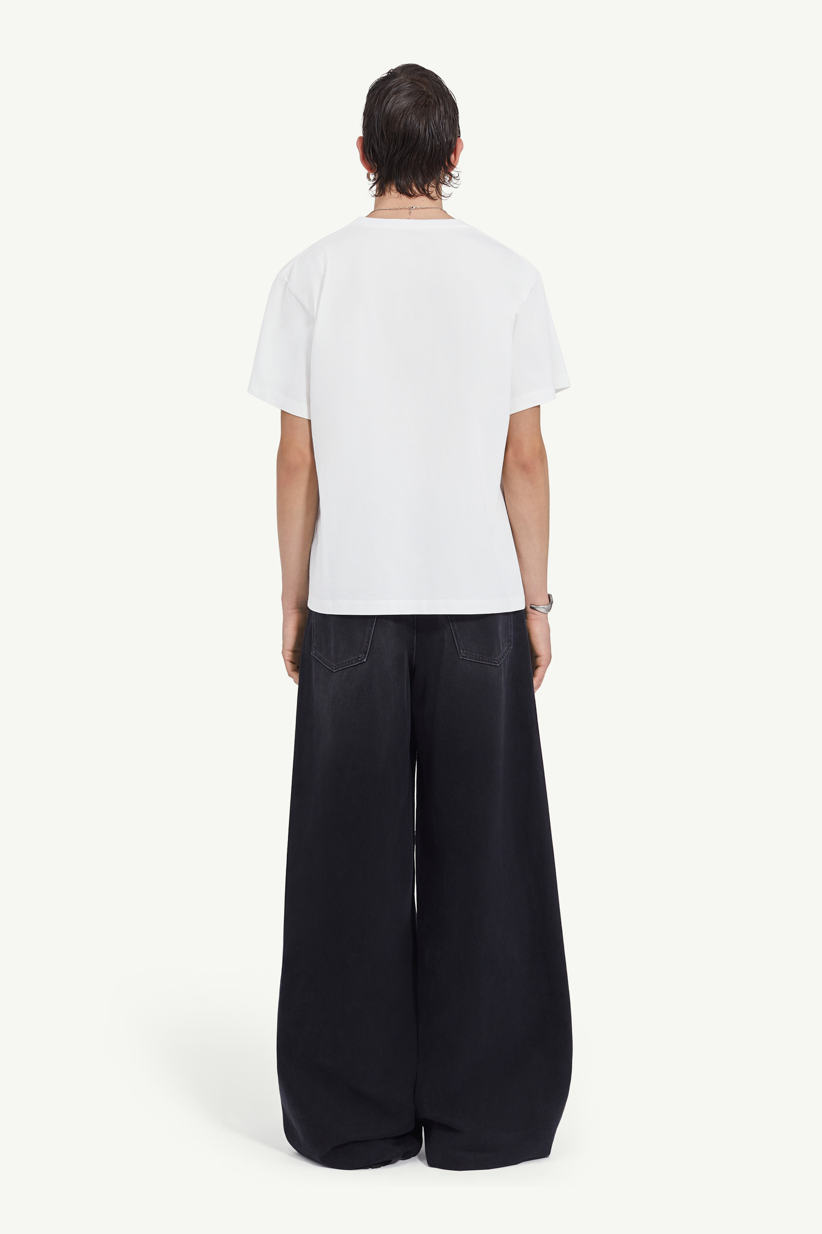 White Cotton Men's Crewneck T-Shirt | MM6