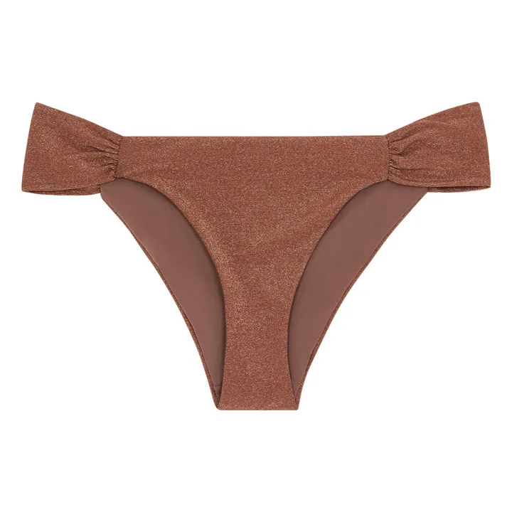 Khaven Bas de Maillot Elena Métallisé | Chocolat