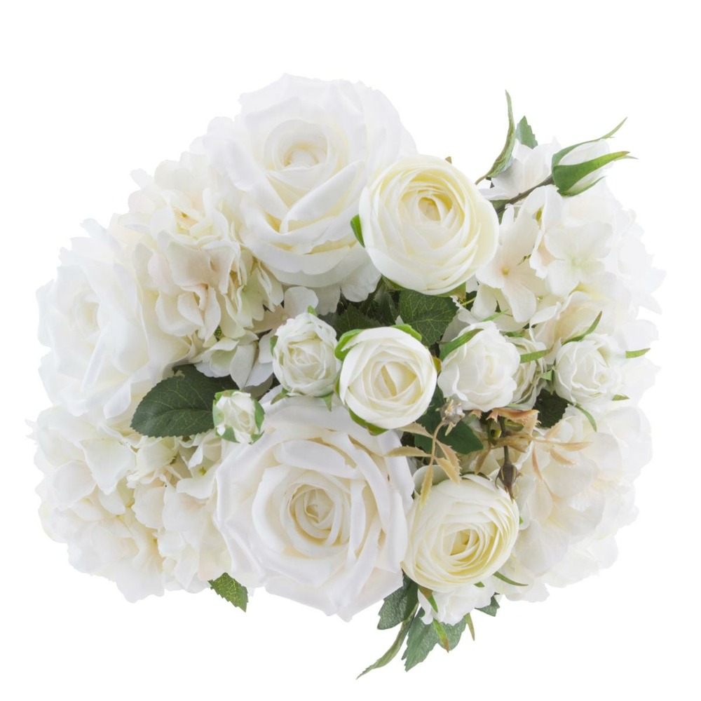 Bouquet de 18 fleurs artificielles blanches d. 32 x h. 50 cm