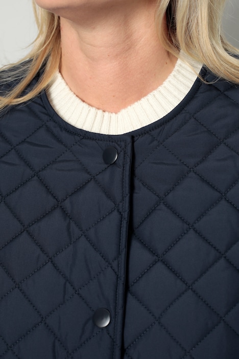 2-in-1-Long-Steppjacke, figurumspielend, Ärmel abtrennbar,