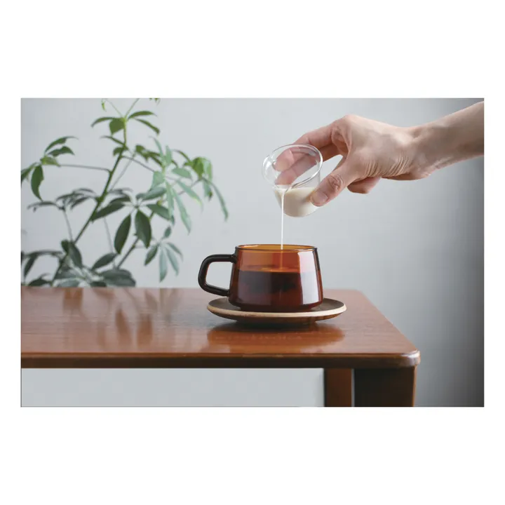 Kinto Tasse et soucoupe Sepia en teck | Ambre