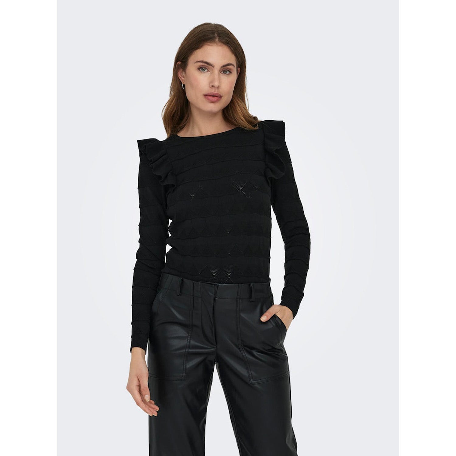 ONLY  Sandra LS Ruffle O-Neck