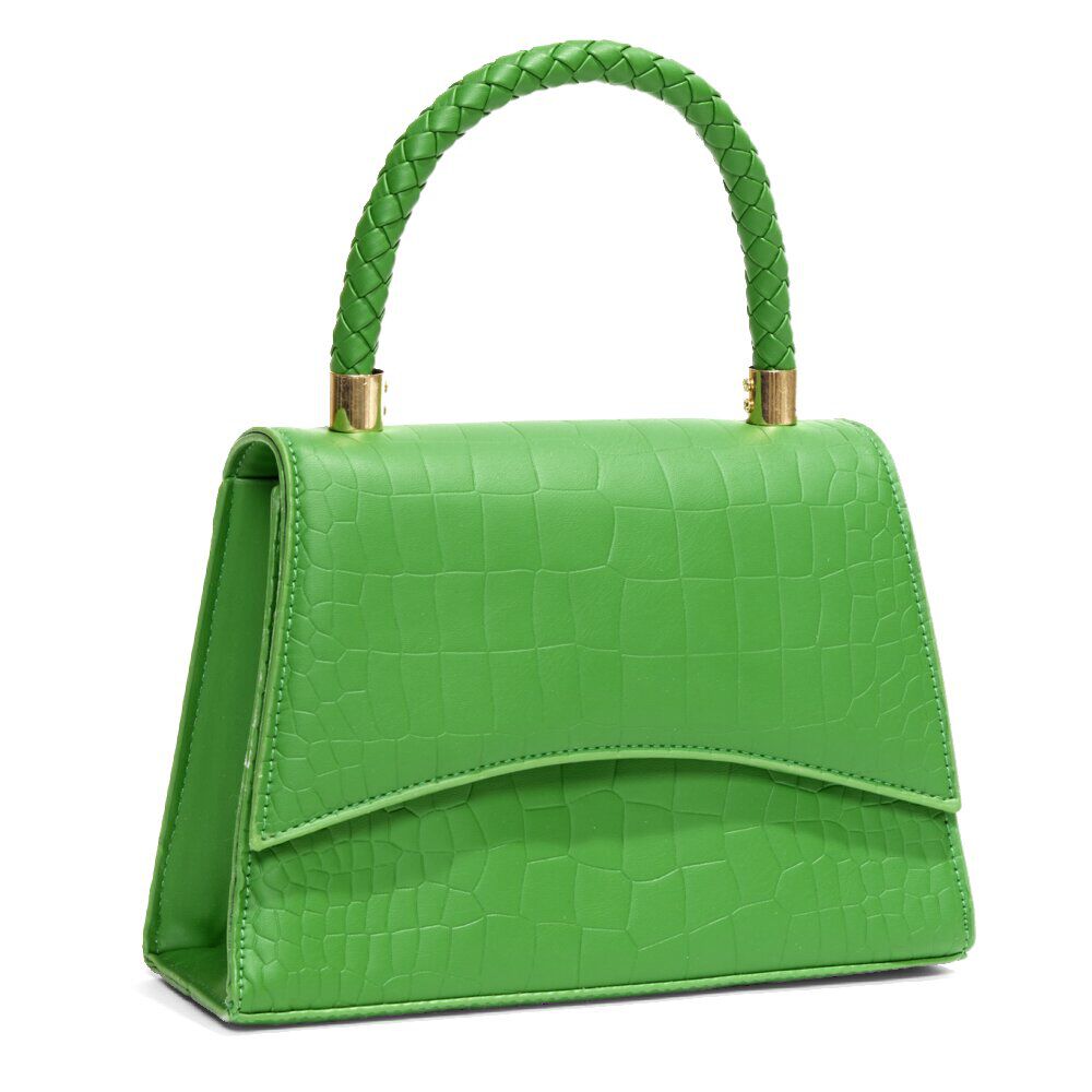 Sac à main simili effet croco avec bandoulière amovible 21x8xH15cm - 3 modèles