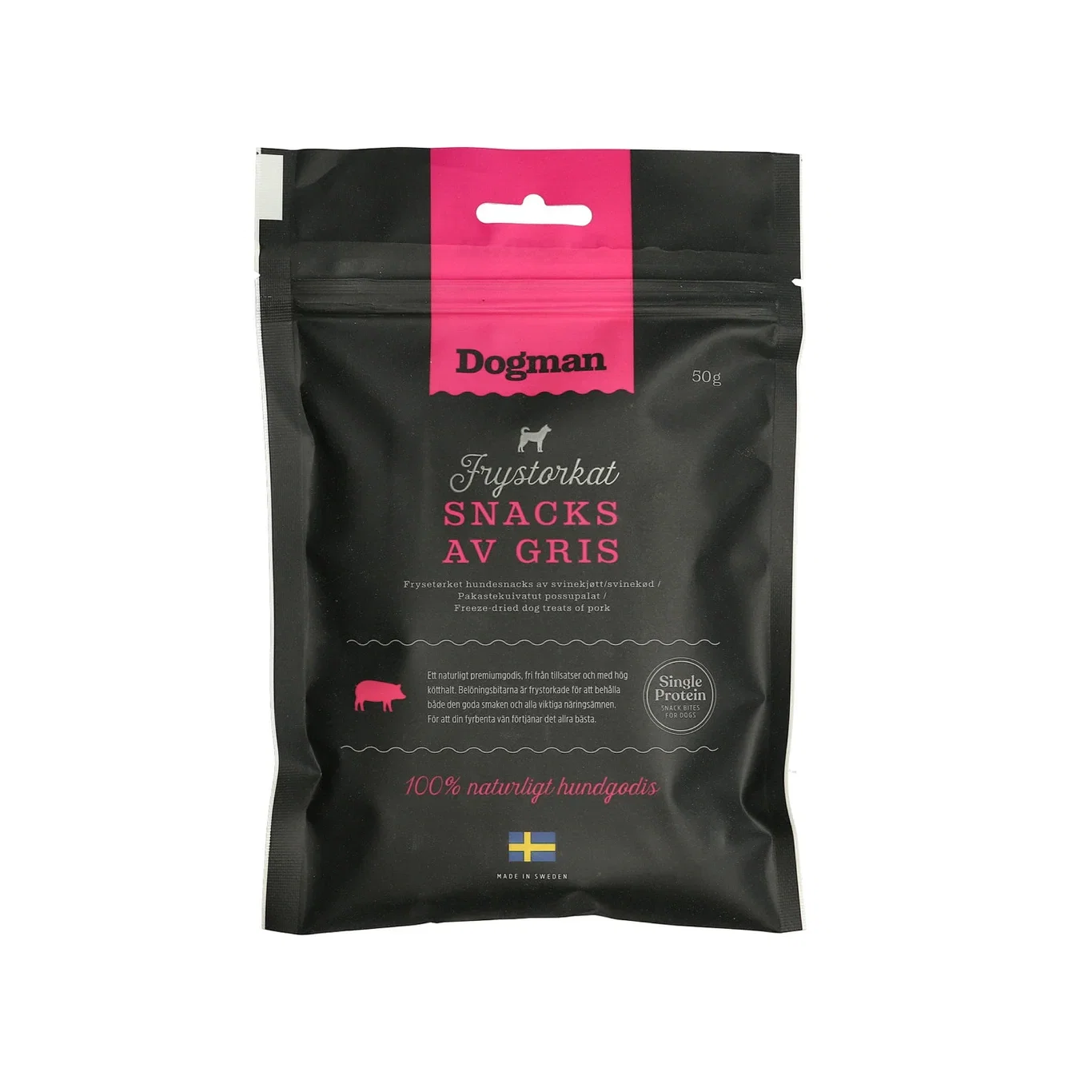 Dogman Frysetørket snacks av gris Dogman