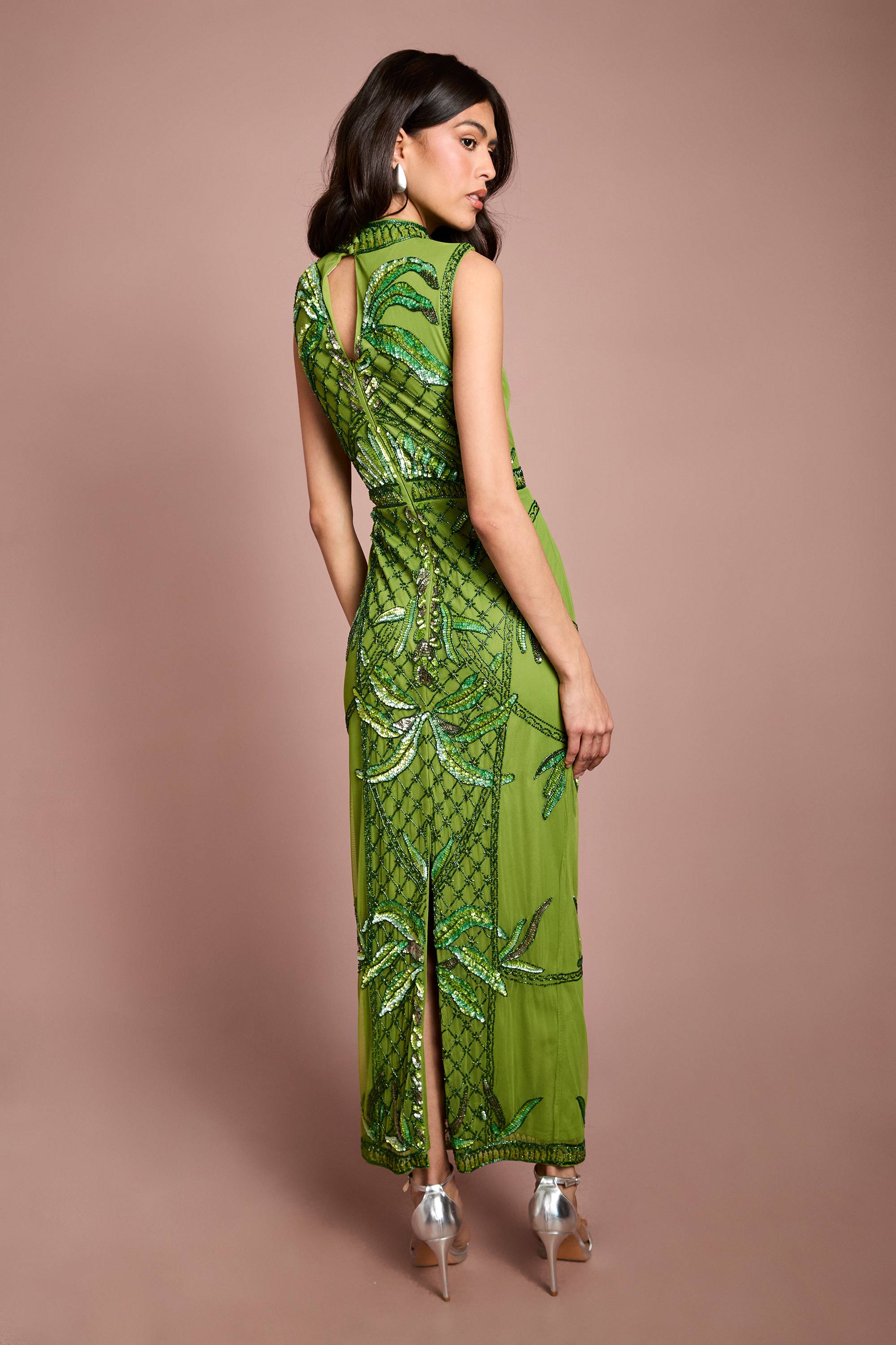 Coast Robe Midi Ornée De Palmiers Coast Muse
