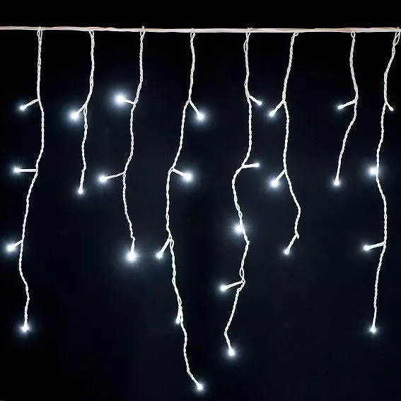 Stalactite lumineuse 7,50 m 175 LED câble blanc Stars Blanc froid