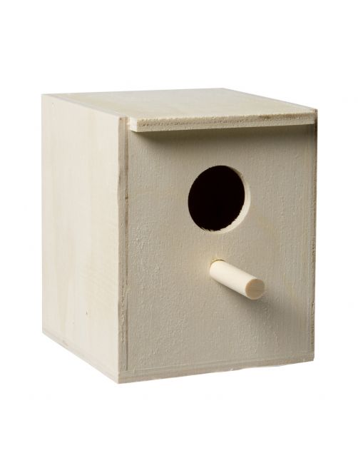 Fauna Broedkastje Exoten Opening 32 Mm - Vogelbroedbenodigheden - 10.5x11x13.5 cm Houtkleur