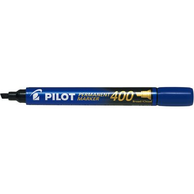 Marqueur permanent MARKER 400 pointe biseautée large encre bleue