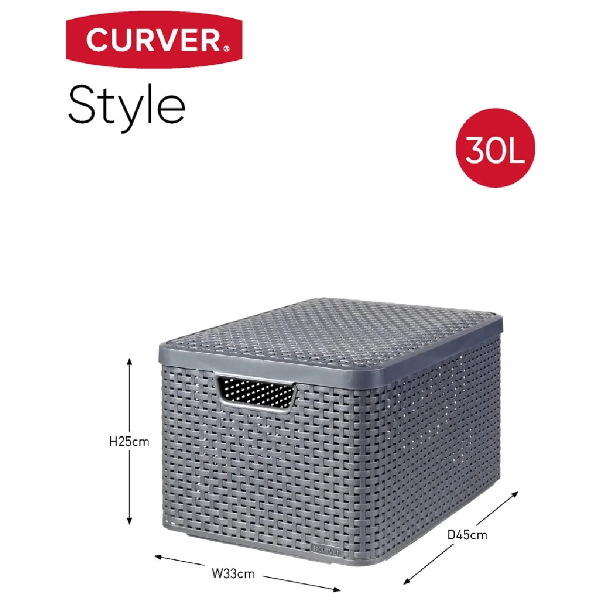 Curver Boîtes de Rangement Anthracite