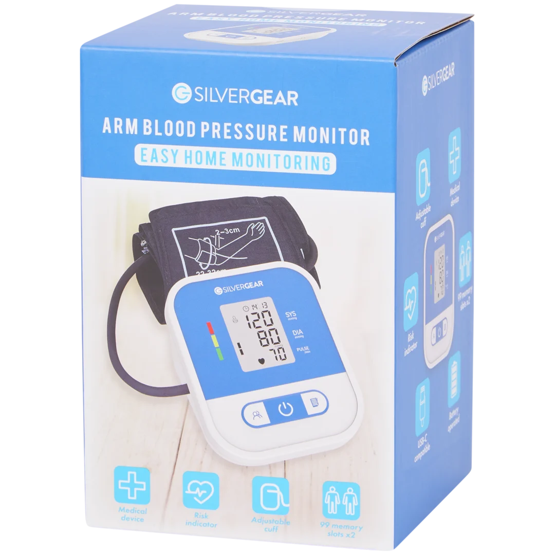 Silvergear bloeddrukmeter 99 x 2 geheugenslots