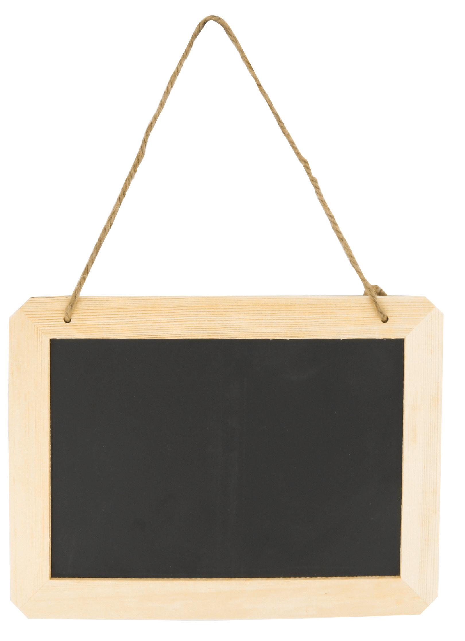 ARDOISE BOIS DOUBLE FACE A SUSPENDRE 25 X 18.5 X 1 CM