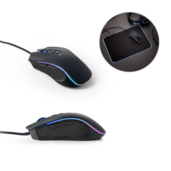 hi!dea 97133 - Souris gaming avec câble de 1.5m et lumières LED RVB en ABS