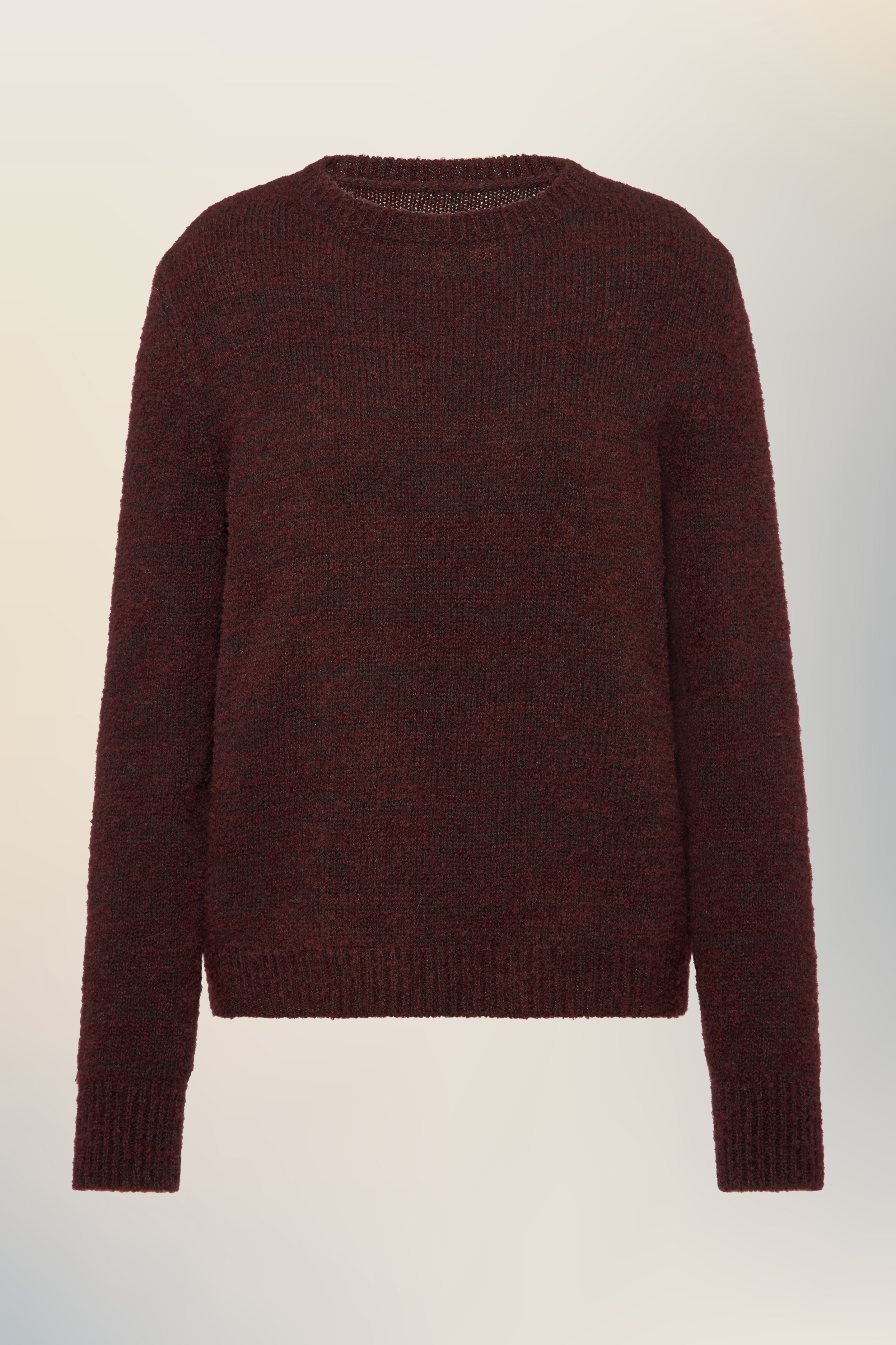 Haut en maille à col rond rouge en laine pour femme