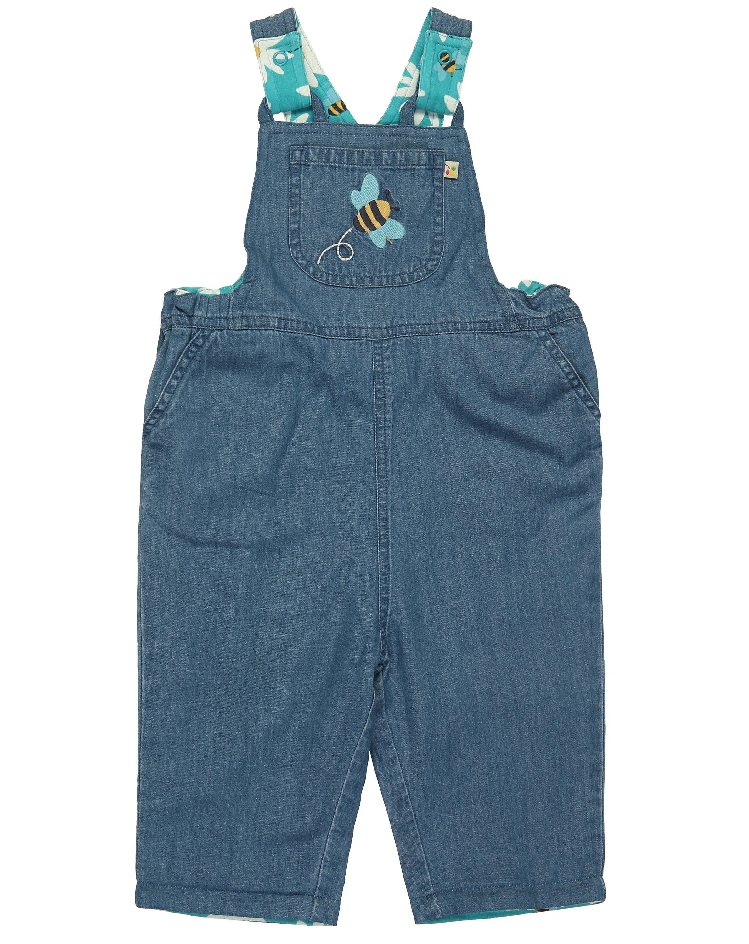 Jeans-Latzhose SONNY zum Wenden in blau/bunt