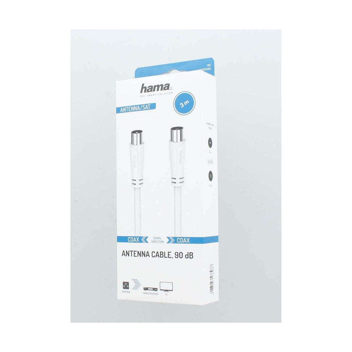 Hama 90dB antennekabel (hvit, 3 m)