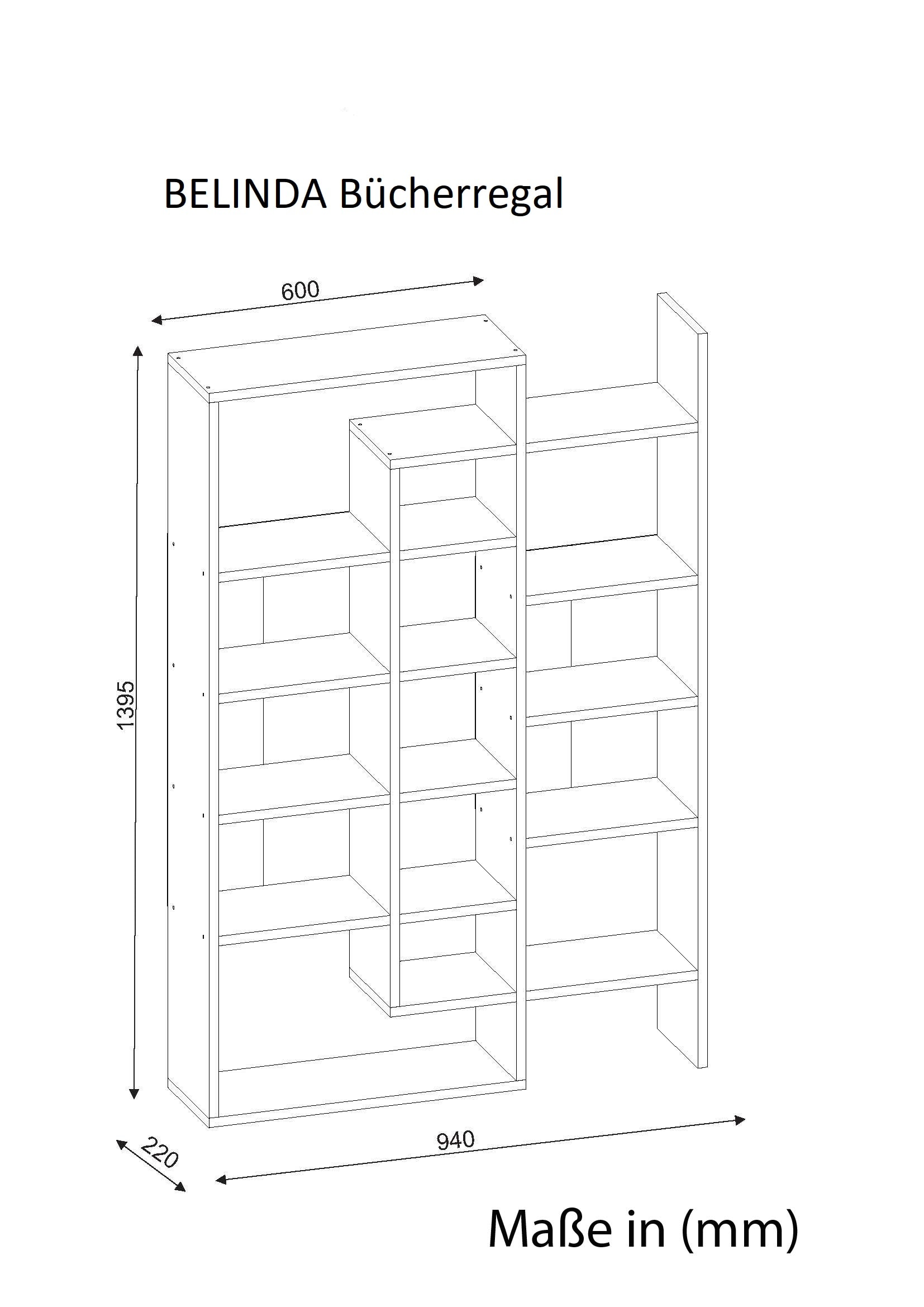 Bücherregal Belinda Weiß Cordoba