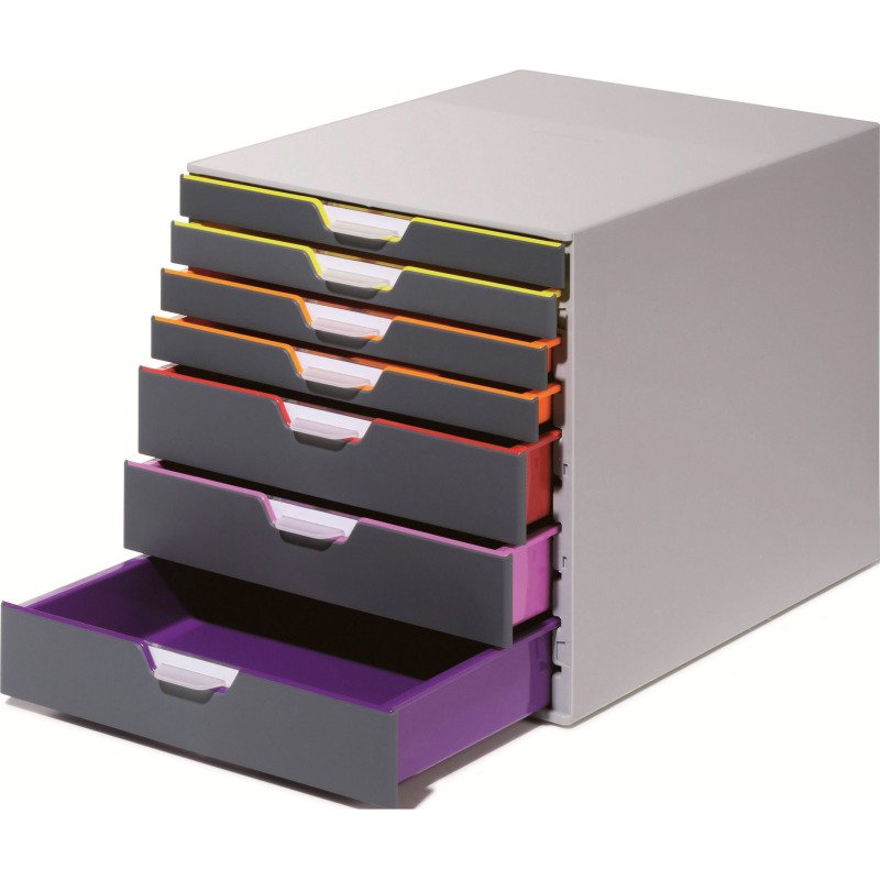 Module de classement Durable Varicolor® 7 tiroirs gris