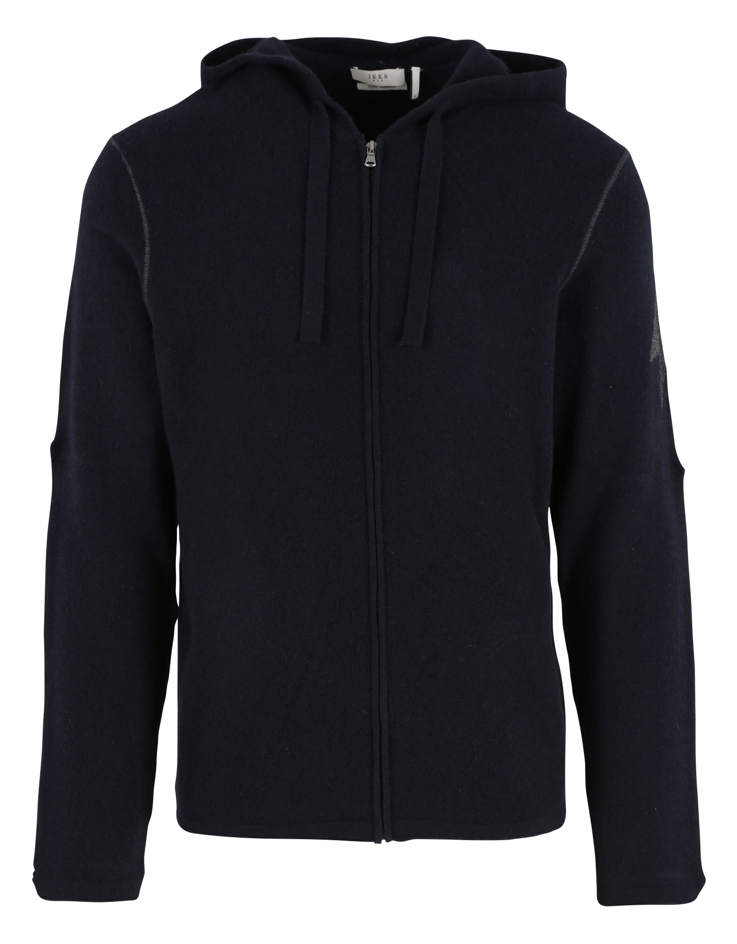 Gilet à capuche droit en cachemire | Bleu