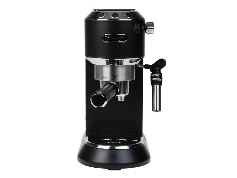 De'Longhi Siebträgermaschine Dedica EC 685.BK Schwarz Kompakte Kaffeemaschine im Metallic-Look mit Siebträger