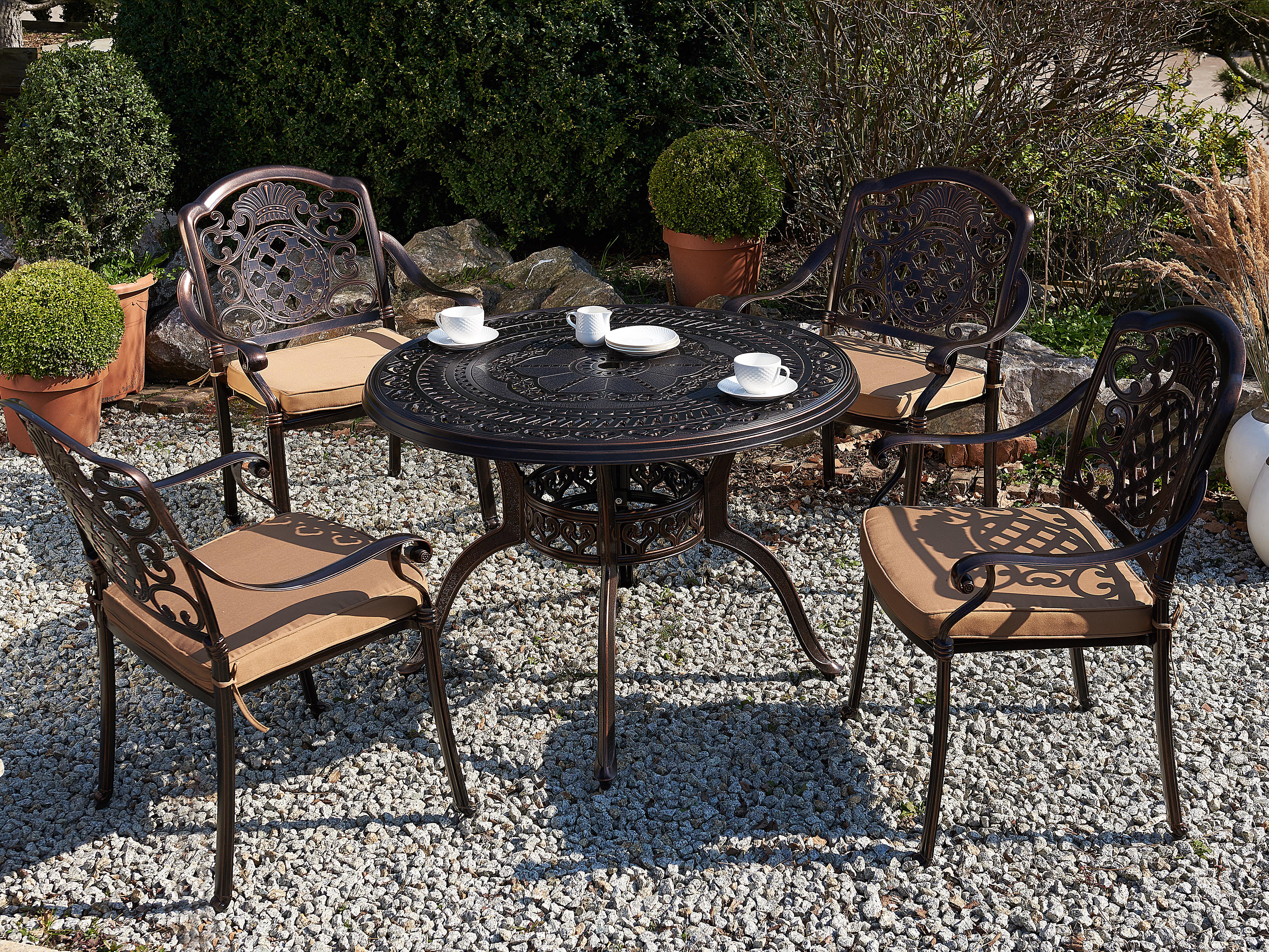 Tuin eettafel SALENTO 102 cm 102 cm Metaal Donkerbruin