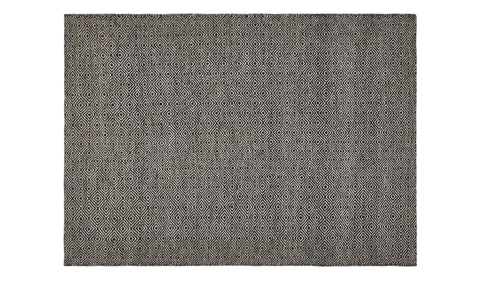 Naturteppich 120x170 cm rechteckig Beige, Schwarz