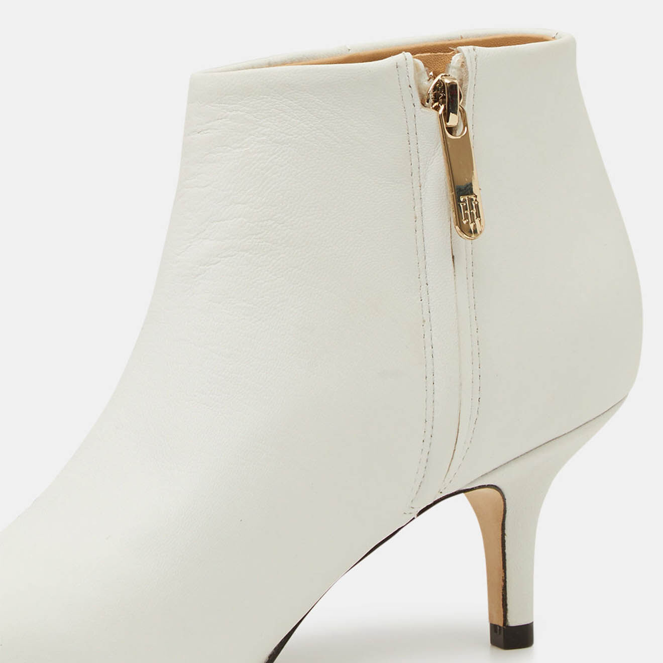 Tommy Hilfiger Bottines en Cuir à talon Elevated blanches - Talon 7 cm