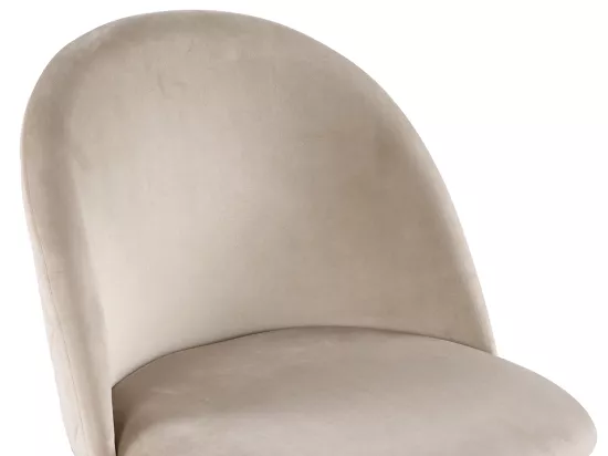 Lot de 2 chaises en velours et acier inoxydable noir - Beige - MELBOURNE