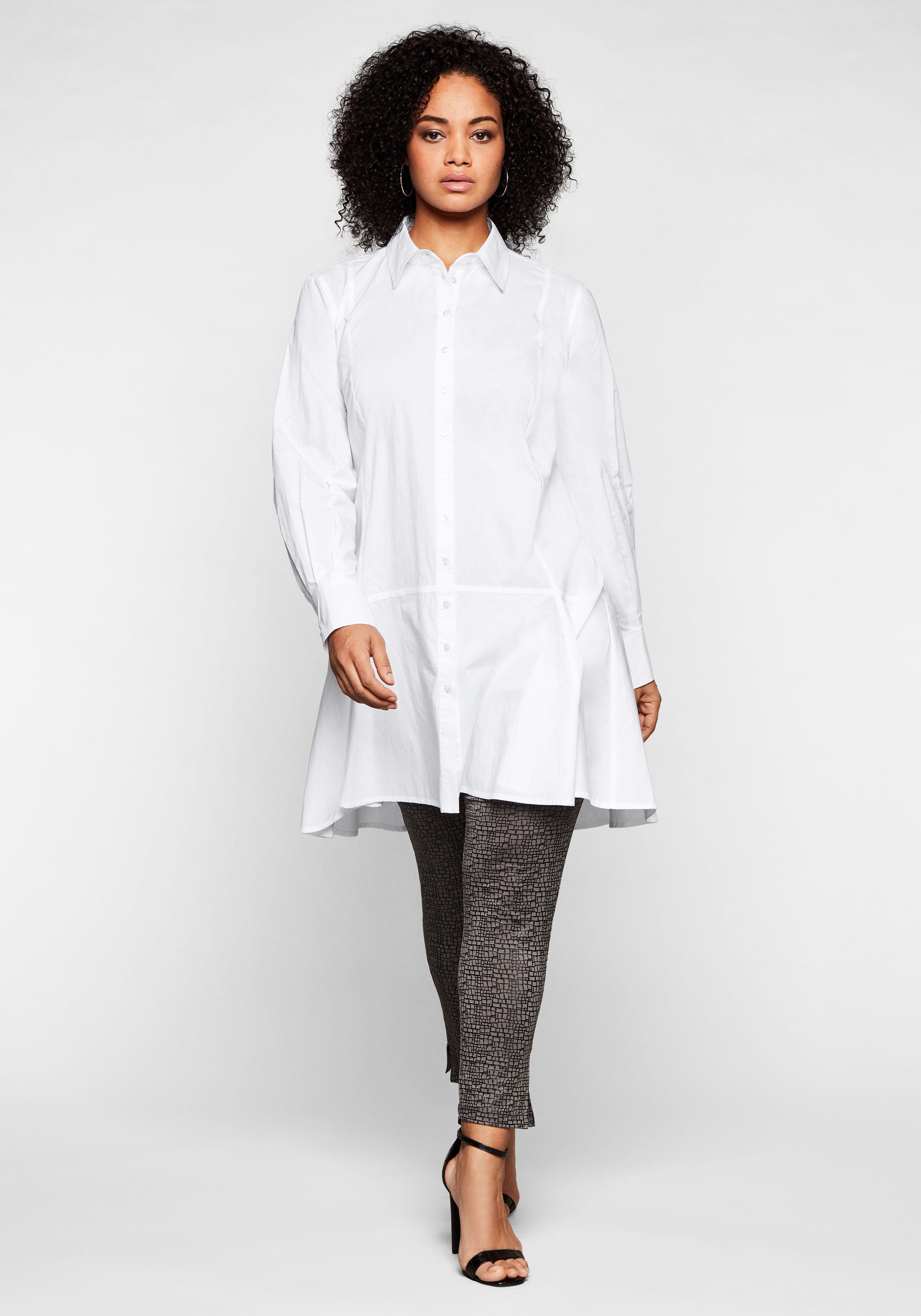 Longbluse mit ausgestelltem Saum
