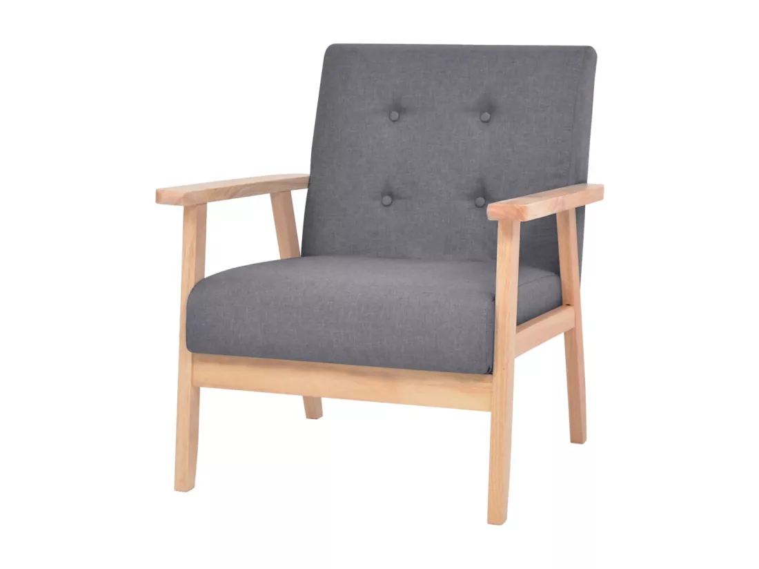 Ensemble de canapés 2 pcs Tissu Gris foncé