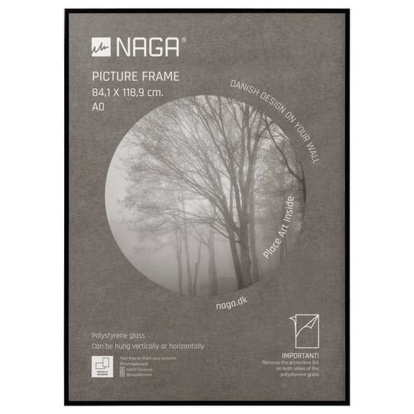 Fotoramme 84x118,9 cm blank sort - størrelse A0
