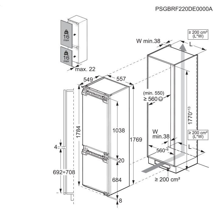 AEG Einbau Kühl-Gefrier-Kombination Serie 7000 TSC7M181EC - Festtür