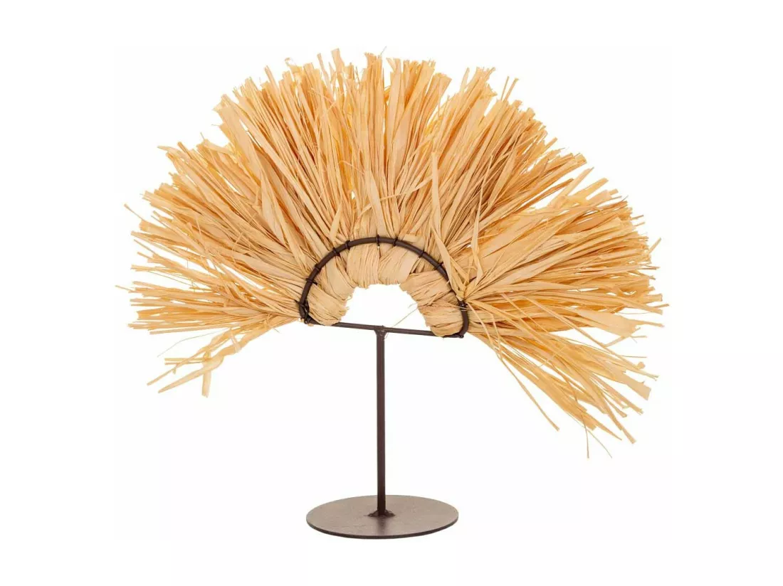 Figurine décorative en fibre naturelle marron 28x02x24.5h