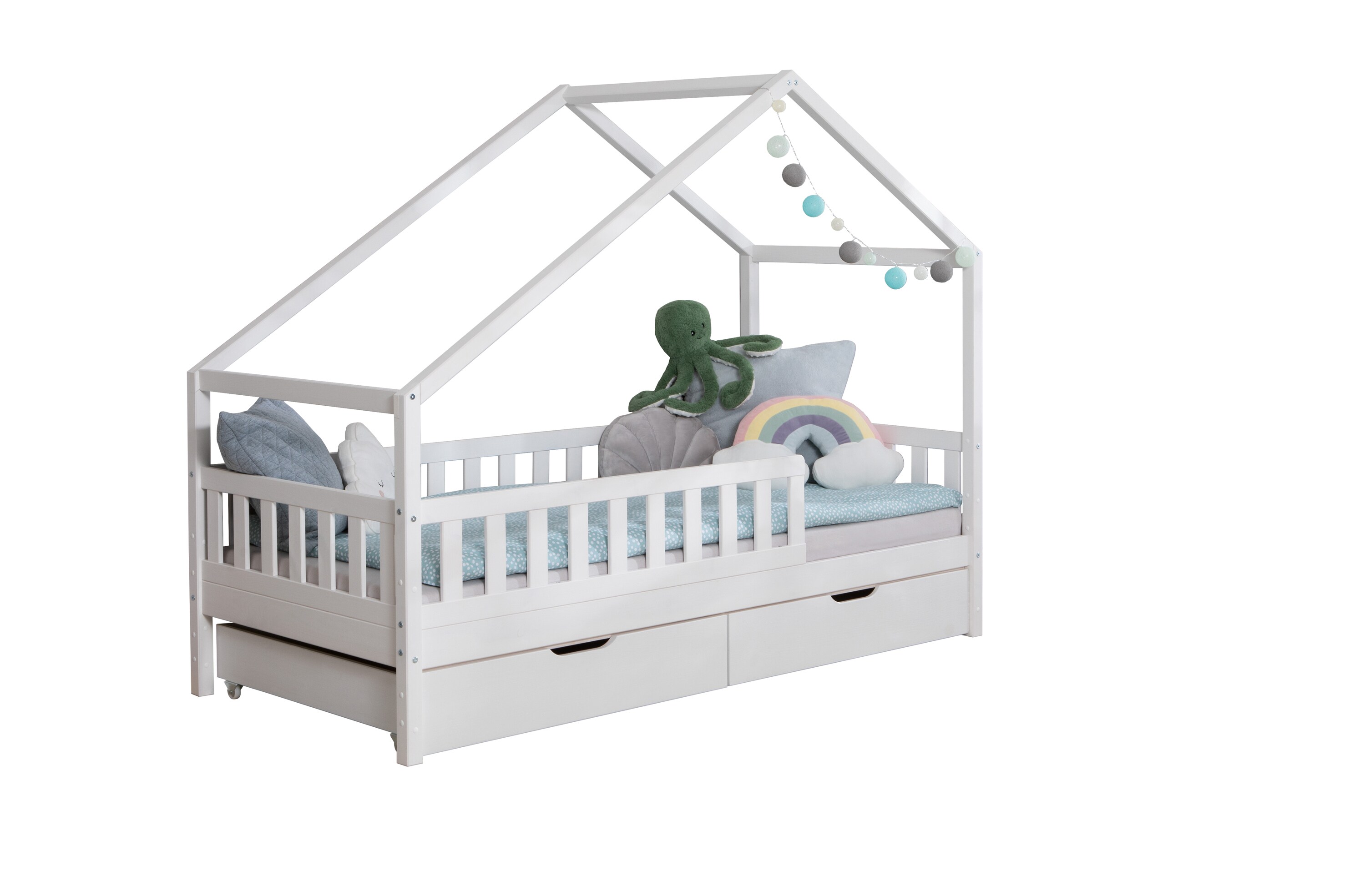 TiCAA TiCAA Hausbett Bodenbett wandelbar mit asymmetrischem Dach 