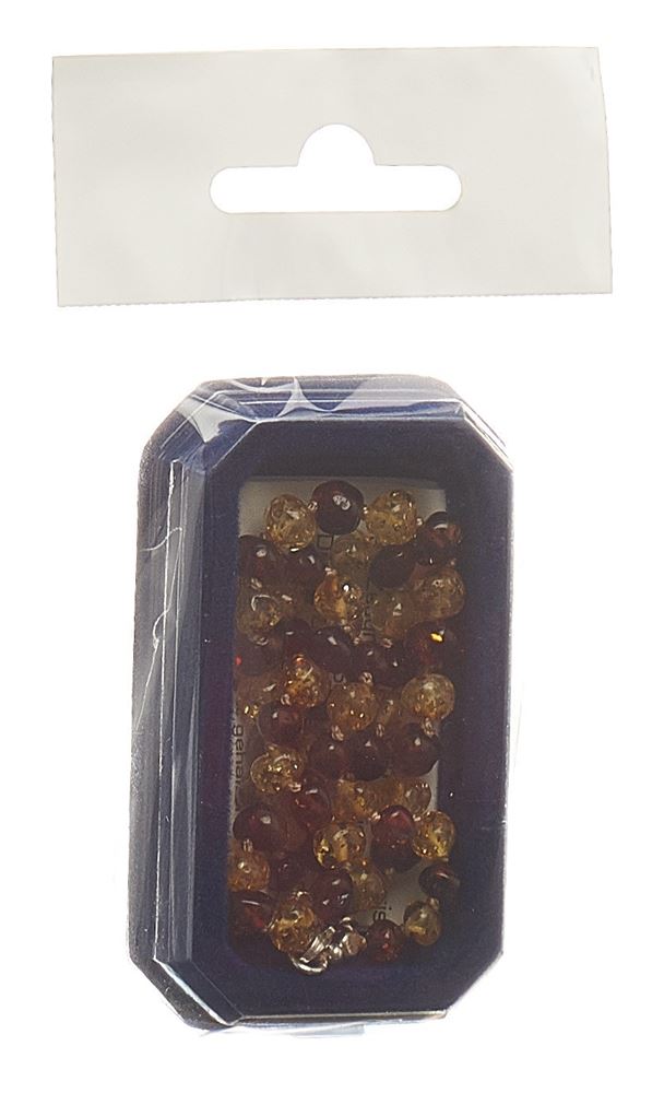 AMBERSTYLE Bernsteinkette cognac citrin 36cm mit Karabinerverschluss 1 Stk