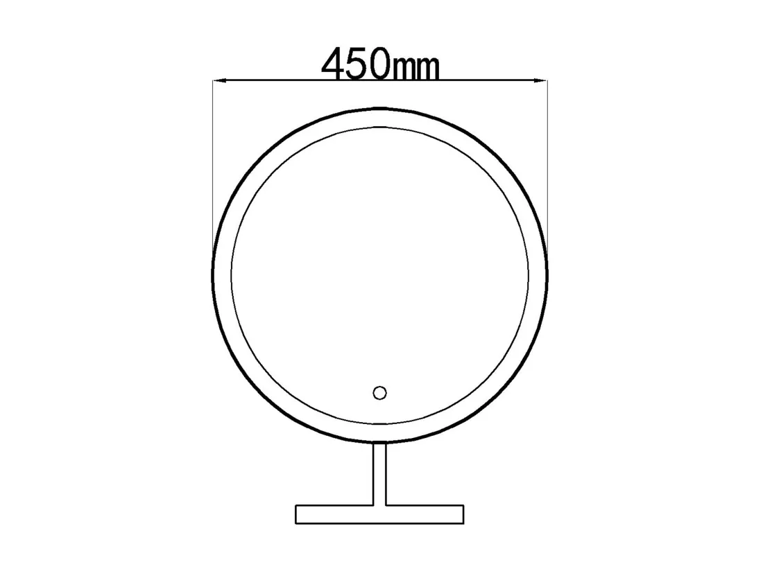 LuxuryBain- Miroir salle de bain, coiffeuse, chambre à LED 45cm à intensité variable avec cadre en aluminium Noir LB-1200