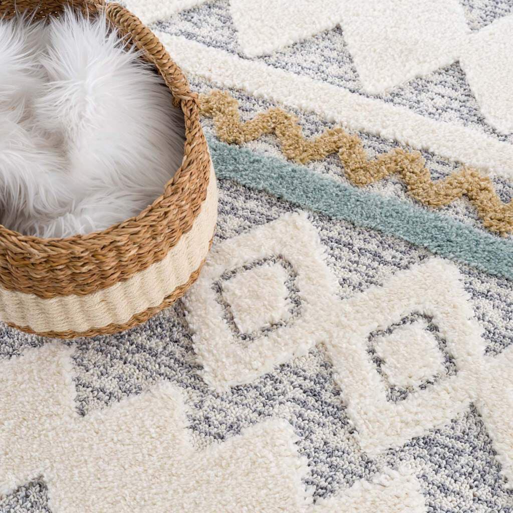 Carpet City Hochflor-Teppich »Focus 3013« rechteckig 20 mm Höhe Läufer, Boho, Hochtief-Muster/ 3D-Effekt, für Wohnzimmer, Schlafzimmer