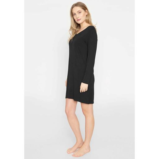 CCDK Jacqueline Langærmet Natkjole, Black, M