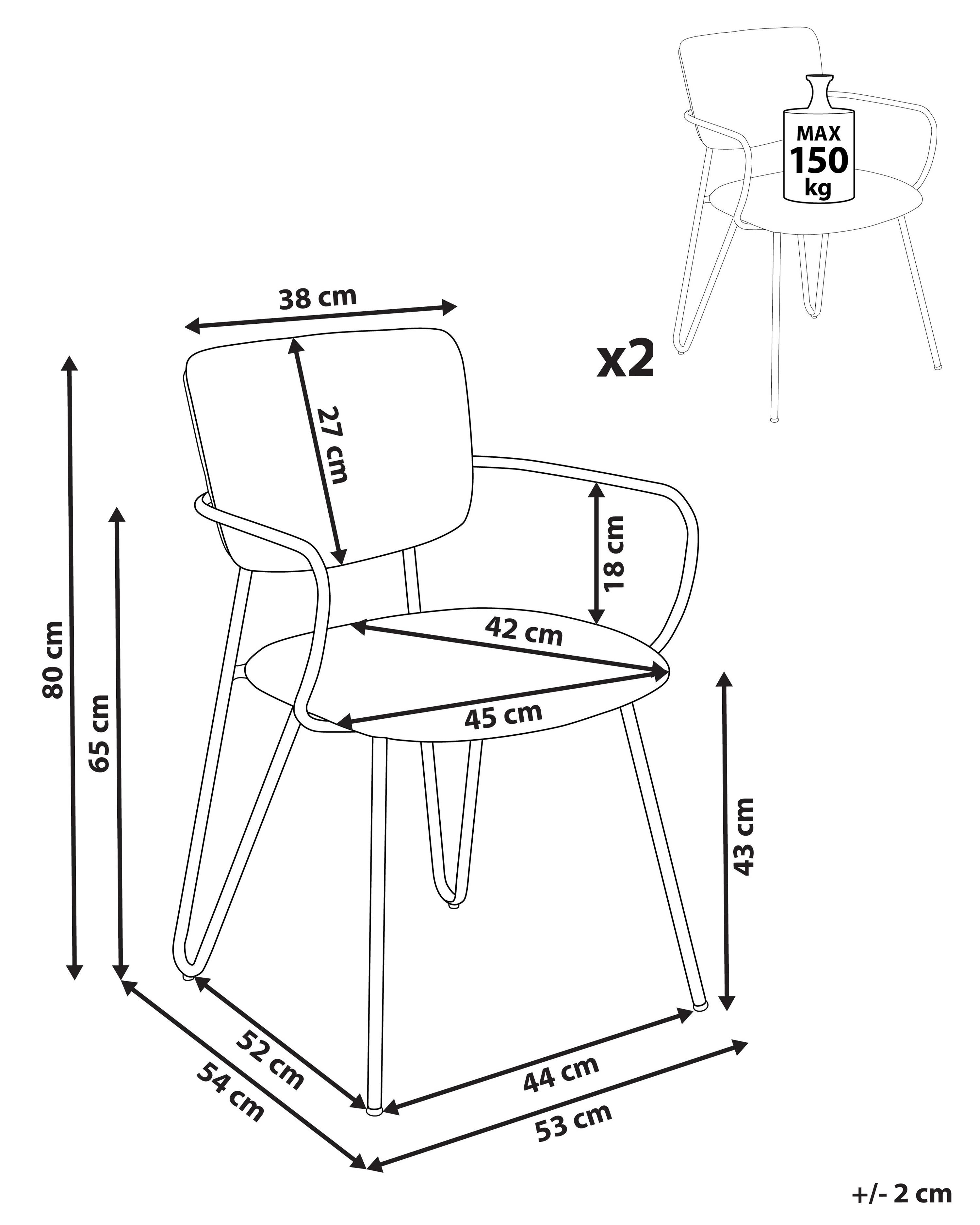 Set van 2 eetkamerstoelen ELKO Oranje