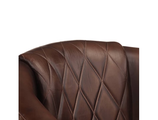 VIDAXL - Fauteuil cabriolet marron clair cuir véritable