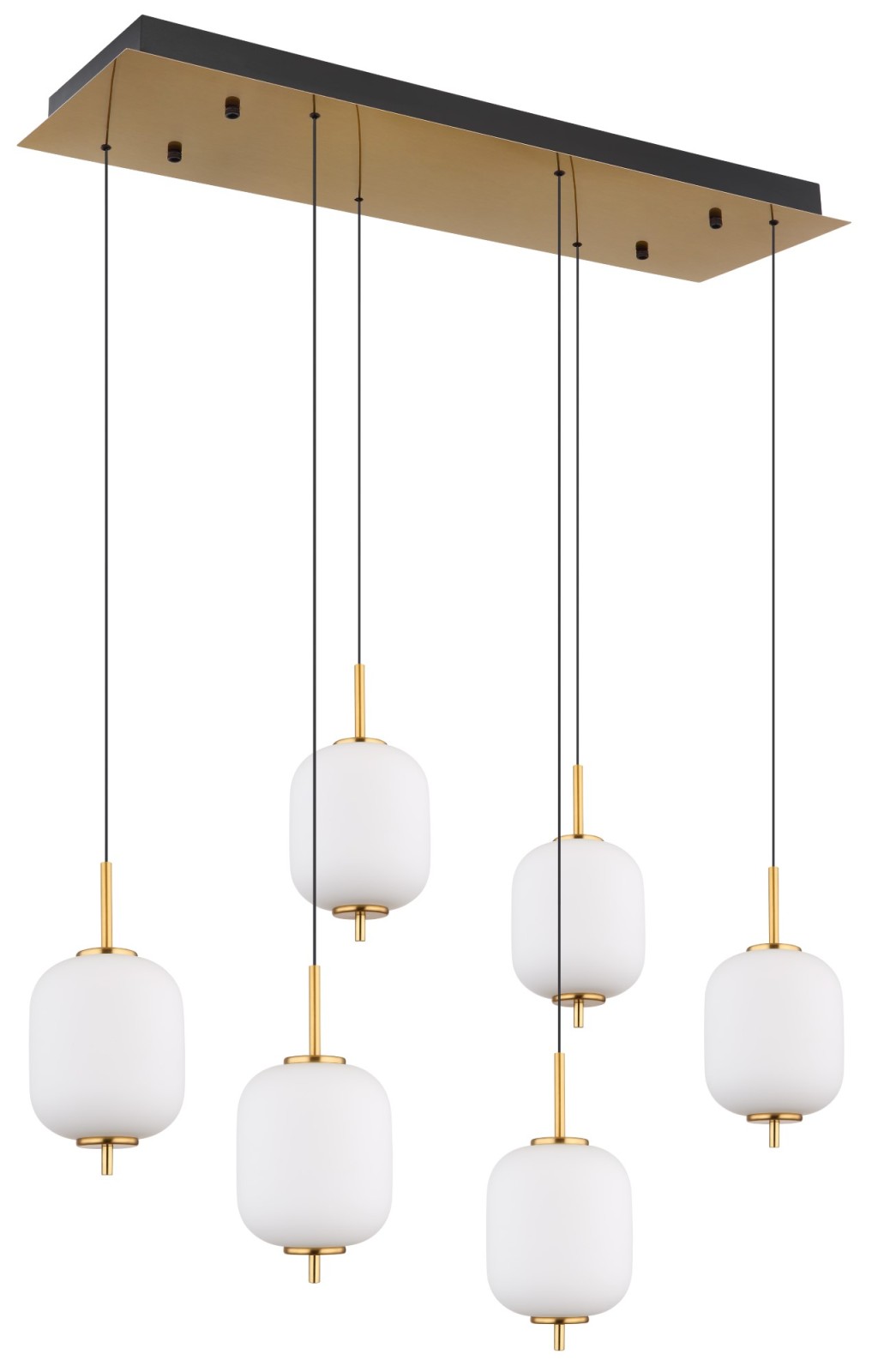 LED-Hängeleuchte - messingfarben-schwarz matt - 220 cm