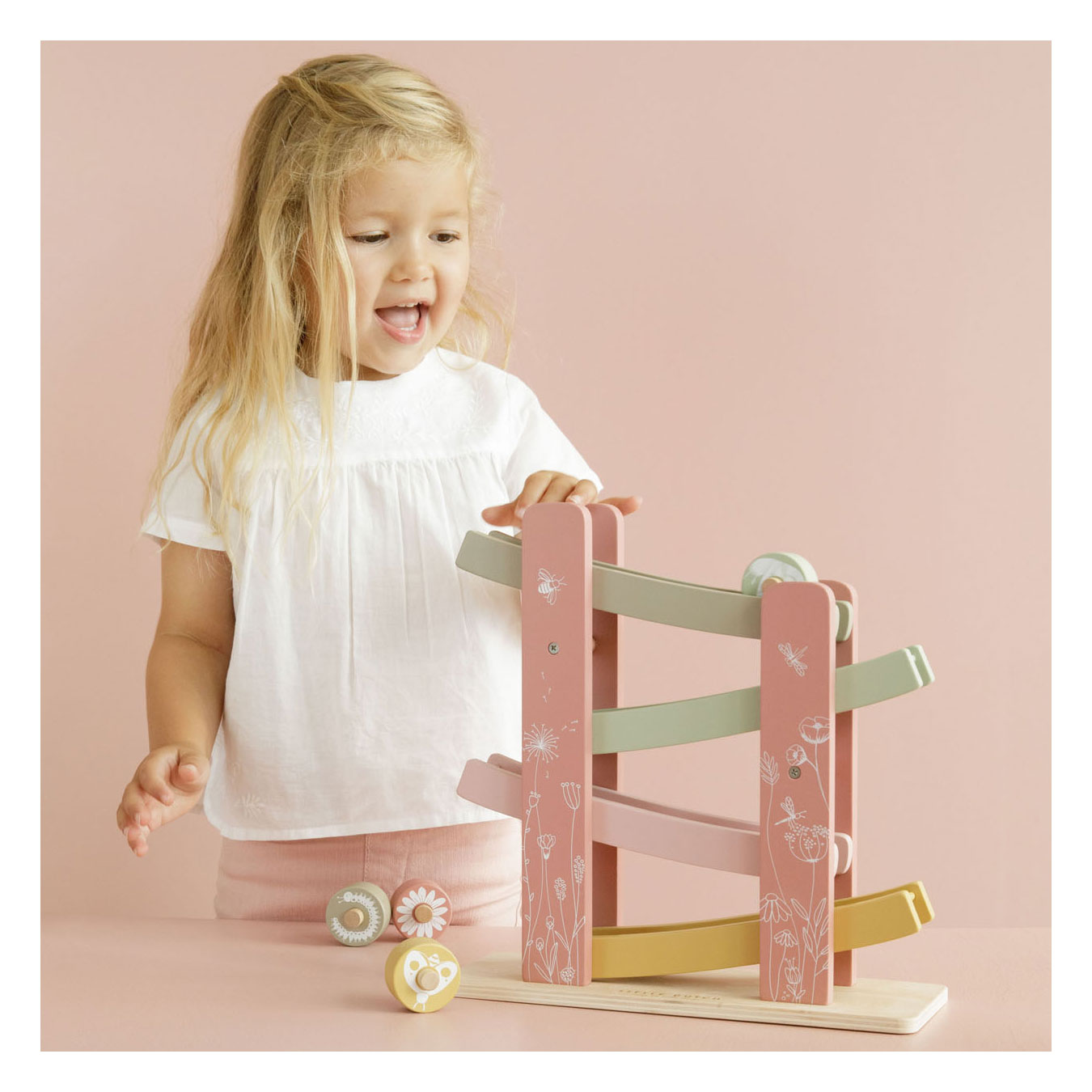 Little Dutch Houten Rollerbaan Wild Flowers Roze