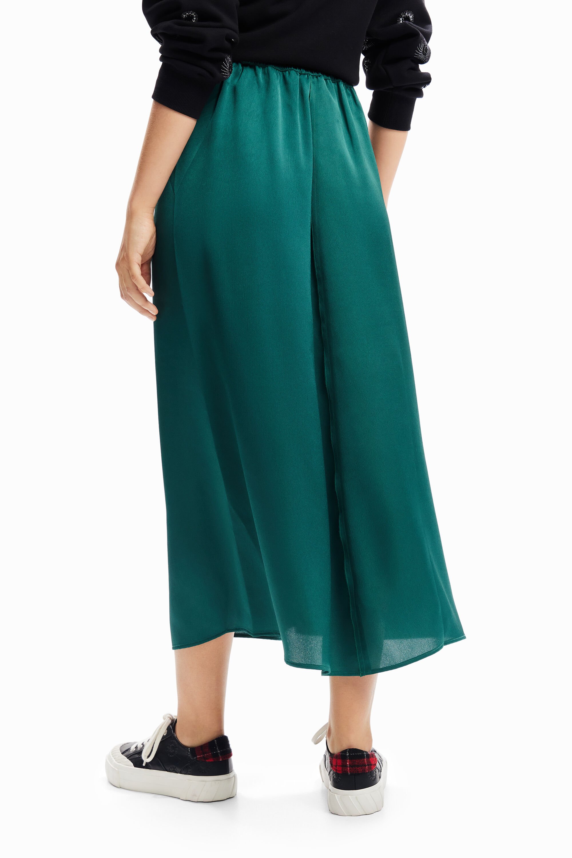 Jupe midi satinée